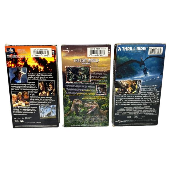 Jurassic Park, The Lost World, Jurassic Park 3 VHS Bundle - Picture 2 of 5